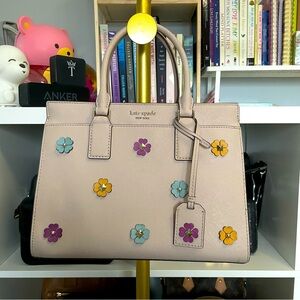 Kate Spade Satchel Bag with Floral Embellishments